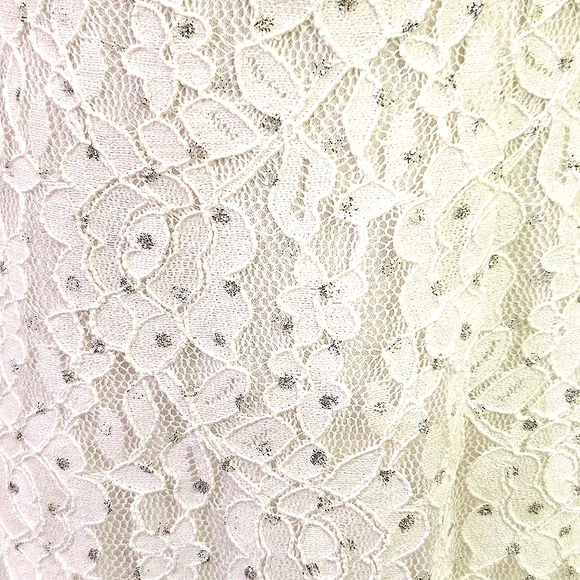 Windsor Cameron Formal White w/Silver Glitter & Lace Mini Dress,Size 9, NWT - Picture 5 of 16